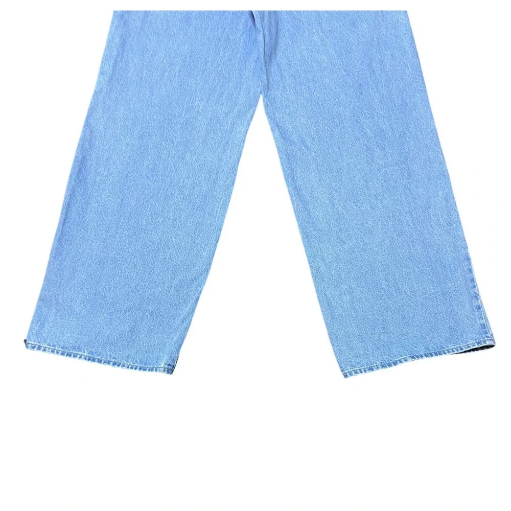 Old Navy Wow Baggy Wide Leg Jeans Light Wash 100% Cotton Retro Size 6 Tall - Picture 10 of 11